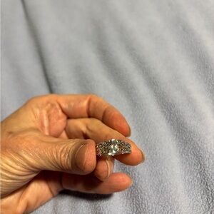 JTV Blue and Silver Aquamarine Rhodium Ring 7